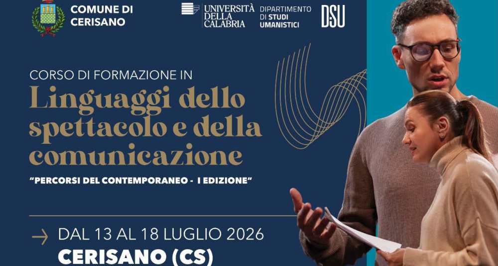 Corso Spettacolo e Comunicazione Unical a Cerisano: scadenza iscrizioni il 1° giugno 2026