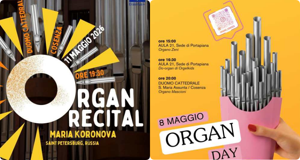 Cosenza, l’arte organistica sale in cattedra: recital internazionale e maratona