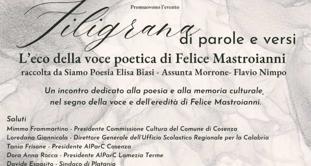 L’eco della voce poetica di Felice Mastroianni raccolta da “Siamo poesia”: Elisa Biasi, Assunta Morrone, Flavio Nimpo