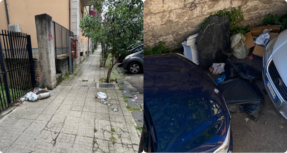 Rifiuti in centro, Caruso ai cittadini di Cosenza: «Basta inciviltà, collaborate»