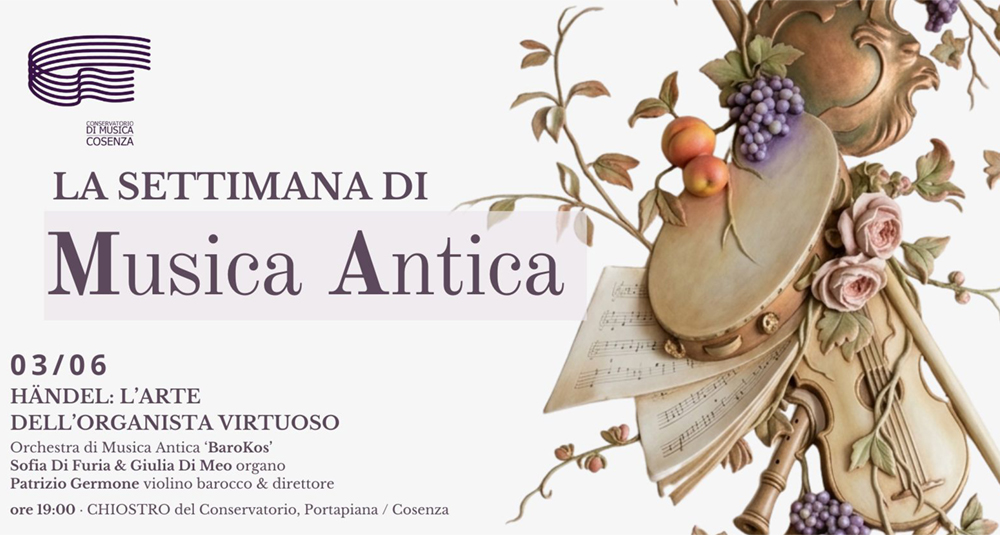 Conservatorio di Cosenza, mercoledì 3 giugno il via alla “Settimana di Musica Antica”
