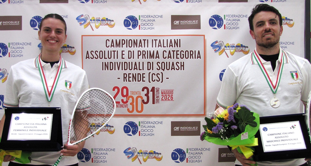 Squash, Farneti e Tartarone campioni italiani a Rende