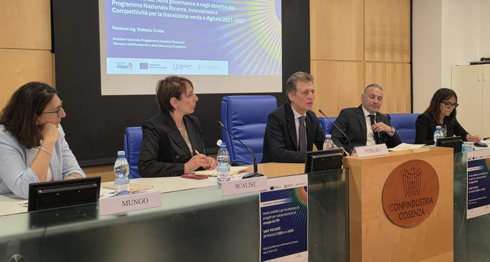 Unindustria Cosenza lancia il bando rinnovabili da 262 milioni per le imprese
