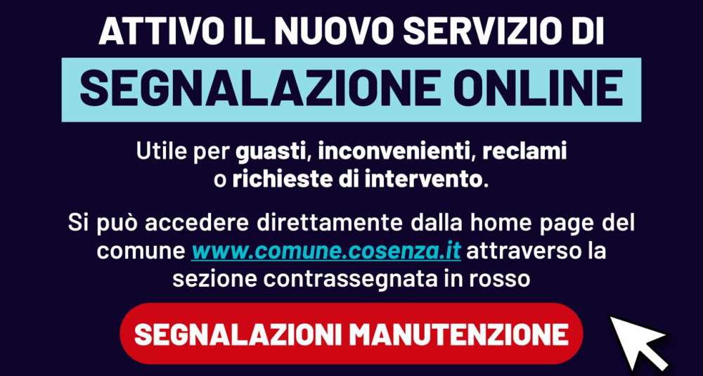 Cosenza, guasti e manutenzione: segnalazioni online con SPID