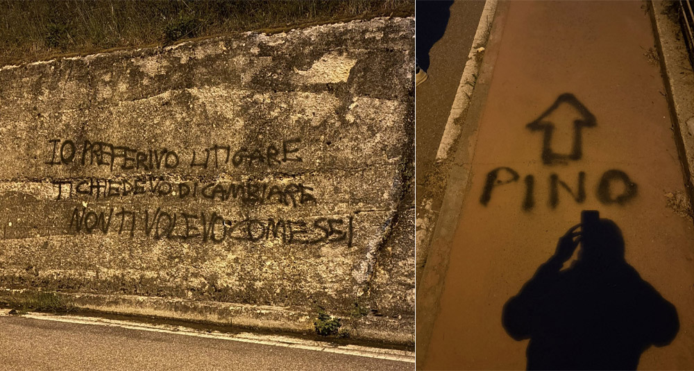 Aprigliano e lo "spray-love": il sindaco ironizza sui "poeti maledetti" che imbrattano i muri