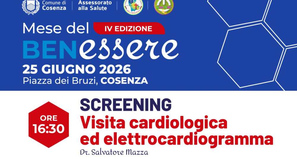 Mese del Benessere a Cosenza: domani l’ultimo appuntamento tra screening gratuiti e dibattiti
