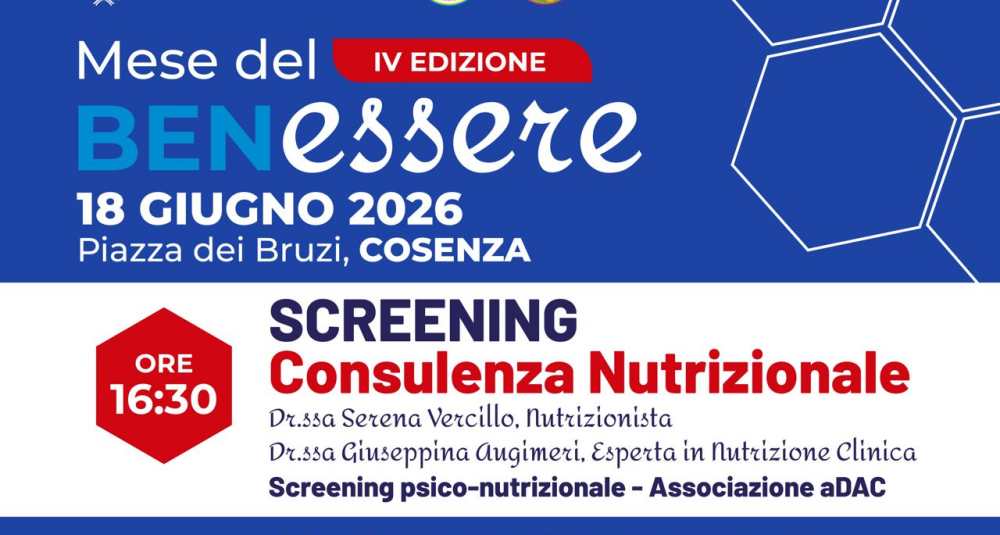 Mese del Benessere a Cosenza: oggi a Palazzo dei Bruzi si parla di nutrizione e salute