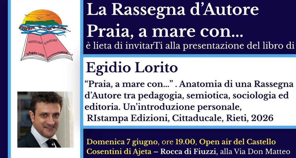 Praia a Mare, al Castello Cosentini la presentazione del volume di Egidio Lorito
