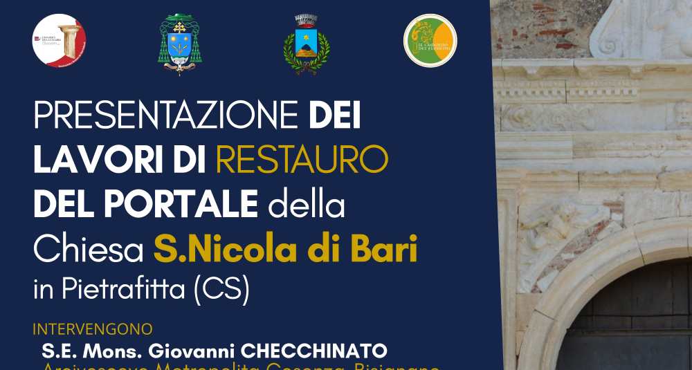 Pietrafitta, l’Unical restaura il portale di San Nicola: martedì la presentazione pubblica