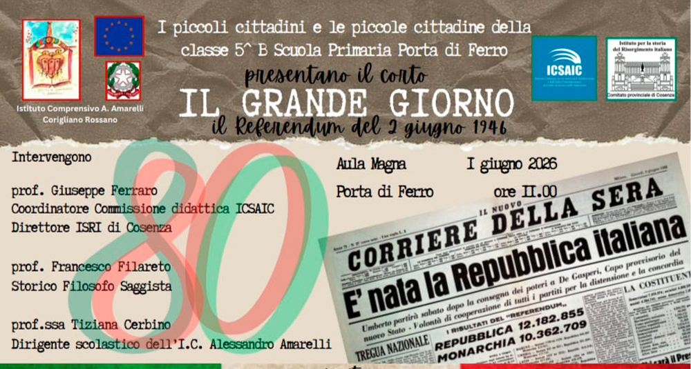 Rossano, una Costituzione passata di mano in mano: l’IC Amarelli celebra la Repubblica con gli occhi dei bambini