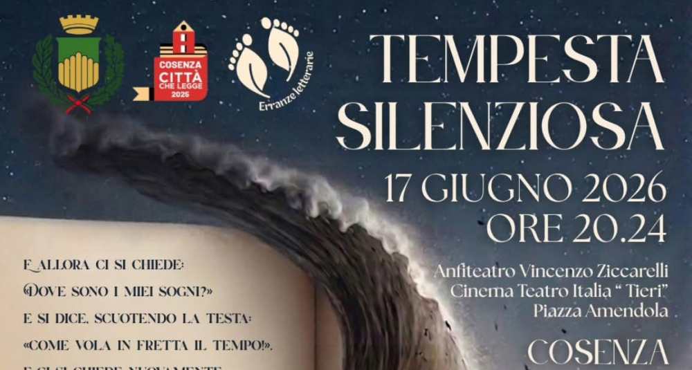 Cosenza si illumina con Baricco: lettura collettiva all’Anfiteatro Ziccarelli