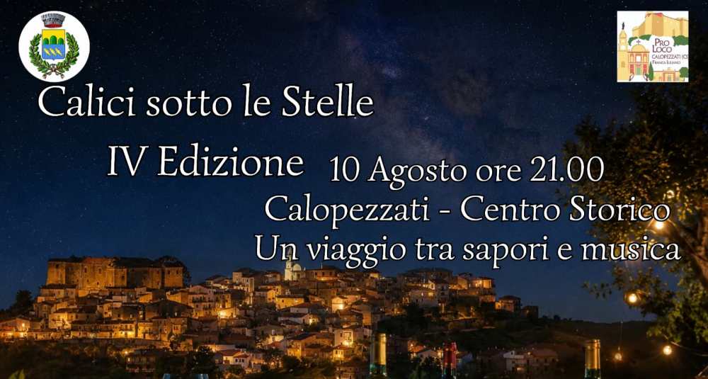Torna “Calici sotto le Stelle” a Calopezzati: navette gratuite dallo Scalo al centro storico