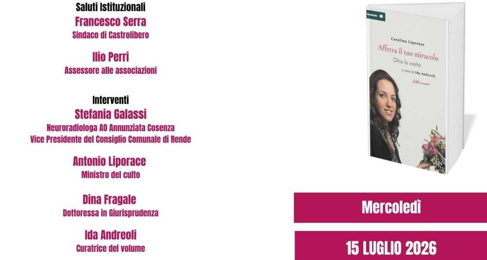 Castrolibero, l’emozione riempie il centro storico: la comunità si stringe attorno al diario intimo di Carolina Liporace