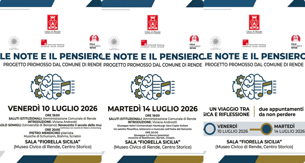 La musica colta accende il borgo antico: al via a Rende “Le note e il pensiero”