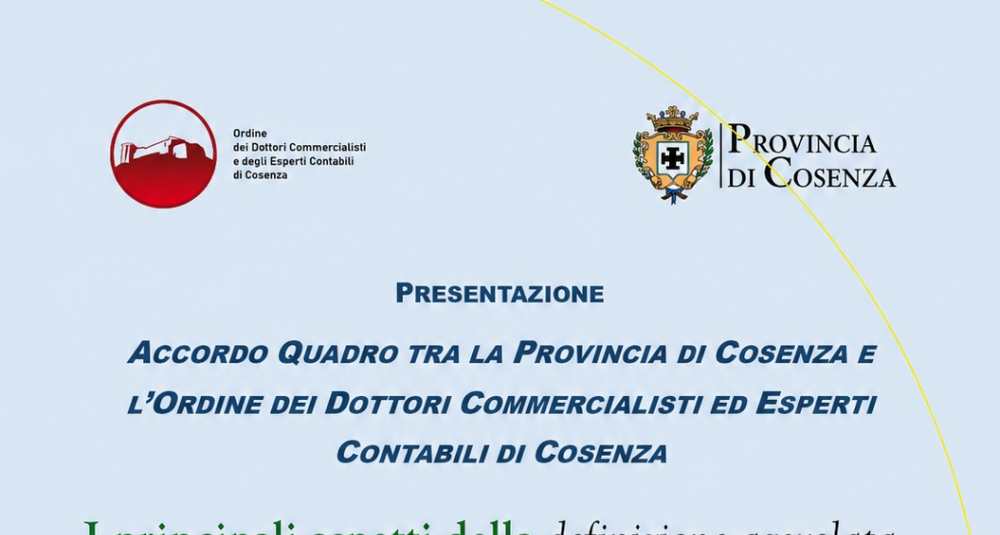 Provincia di Cosenza e Commercialisti uniti: firmato l’Accordo Quadro per la Pubblica Amministrazione