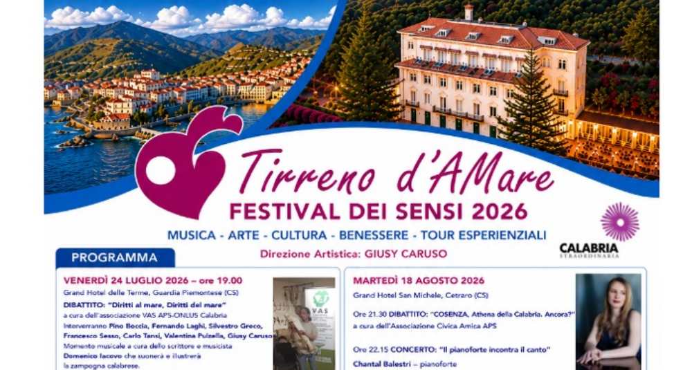 È uscito il calendario di Tirreno d’AMare – Festival dei Sensi 2026: un viaggio tra musica, cultura e identità della Riviera dei Cedri
