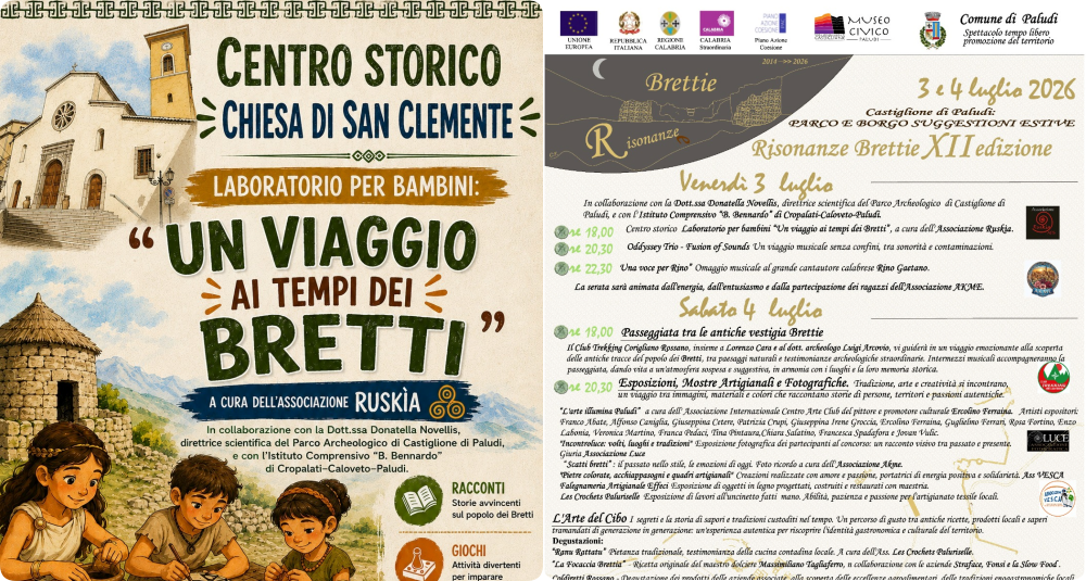 Paludi, torna «Risonanze Brettie»: due giorni di eventi tra il centro storico e il Parco di Castiglione