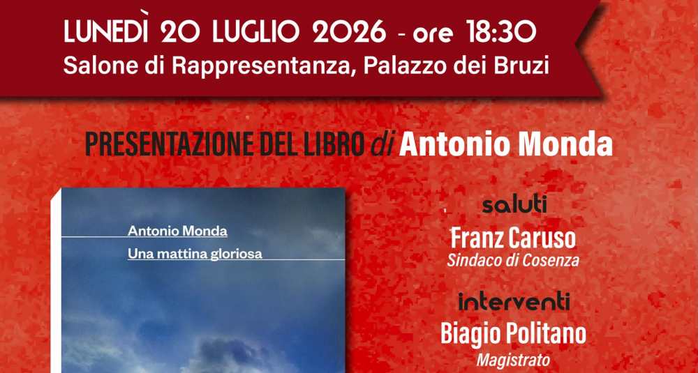 Cosenza riapre le porte a “LibrinComune”: lunedì Antonio Monda presenta il romanzo “Una mattina gloriosa”