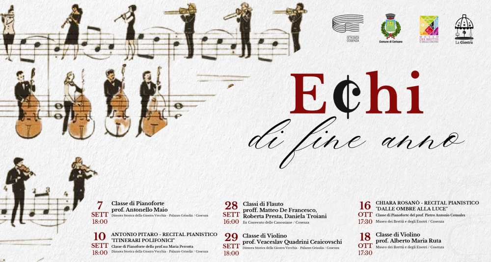 Cosenza, al via “Echi di fine anno”: i concerti del Conservatorio Giacomantonio nei luoghi storici