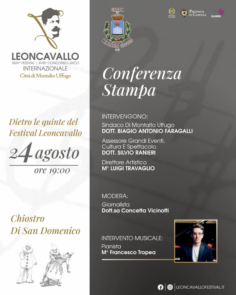 Conferenza Stampa di presentazione del Festival Internazionale Ruggiero Leoncavallo di Montalto Uffugo, edizione 2026
