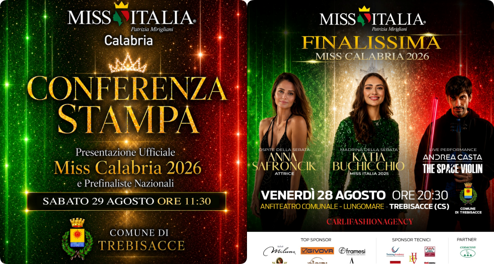 Trebisacce incorona Miss Calabria 2026: venerdì la finalissima nell’anfiteatro comunale