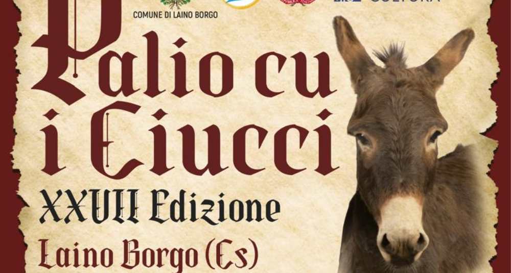 Laino Borgo, torna il “Palio cu i ciucci” dall’11 al 13 agosto: sfida tra contrade ed ospite Peppone Calabrese
