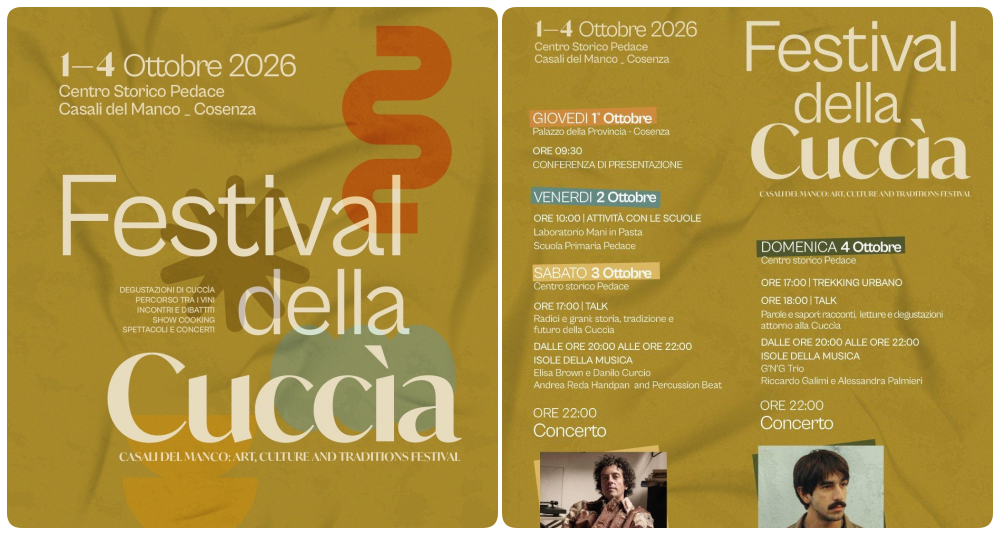 Casali del Manco, al via il Festival della Cuccìa: quattro giorni tra gusto e tradizione