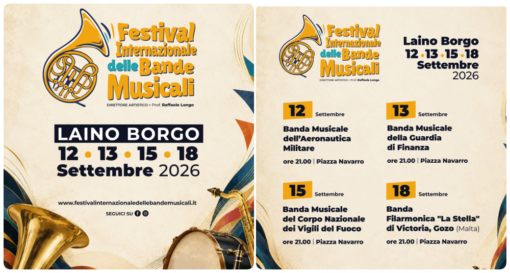 Festival delle Bande a Laino Borgo, quattro serate di musica in Piazza Navarro