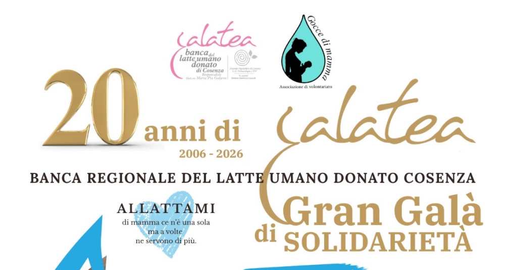 Ospedale Annunziata di Cosenza, 20 anni di Banca del Latte: il 24 settembre il Gran Galà