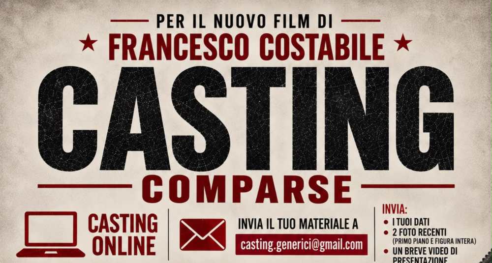 Nuovo film di Francesco Costabile, al via le selezioni a Cosenza: si cercano comparse tra i 18 e gli 80 anni