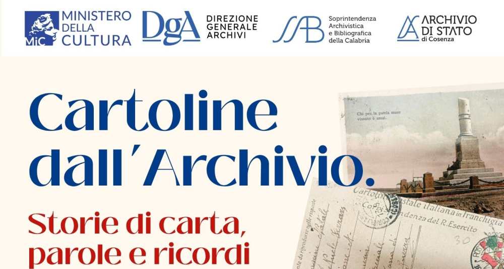 Cosenza, l’Archivio di Stato apre le porte per la “Domenica di Carta”: al via la mostra sulle vecchie cartoline