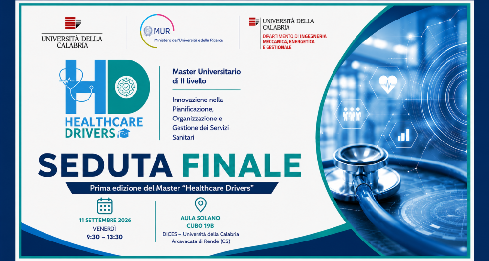 Sanità calabrese e innovazione, si conclude la prima edizione del Master Healthcare Drivers Unical