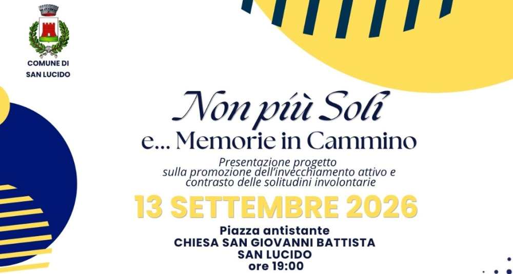 San Lucido, il Comune e l’ATS 2 presentano il progetto per gli anziani “Non più soli e… Memorie in cammino”