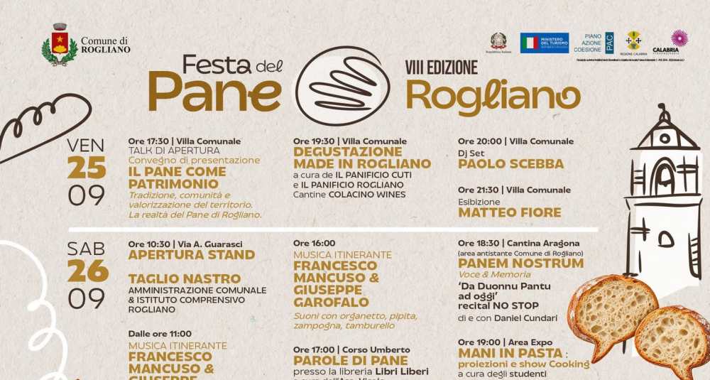 Rogliano svela la Festa del Pane 2026: tre giorni tra forni accesi e degustazioni