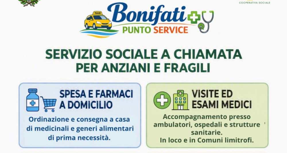 A Bonifati parte il “Taxi Sociale”: un nuovo servizio a chiamata per anziani e persone fragili