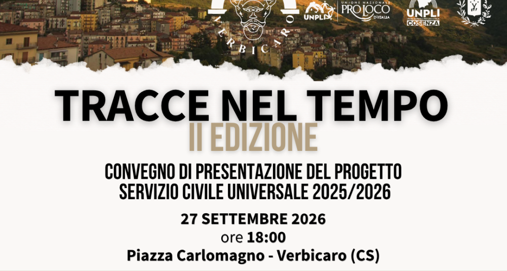 Verbicaro, in Piazza Carlomagno la presentazione di “Tracce nel Tempo” con la Pro Loco