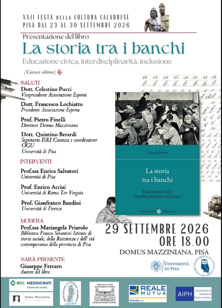 XXII Festa della Cultura Calabrese a Pisa dal 23 al 30 settembre 2026