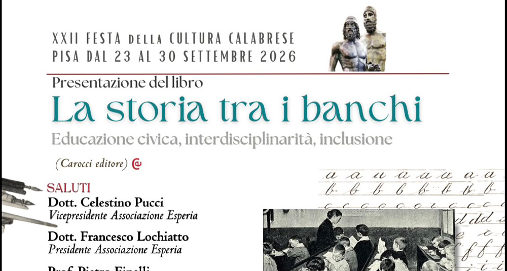 XXII Festa della Cultura Calabrese a Pisa dal 23 al 30 settembre 2026
