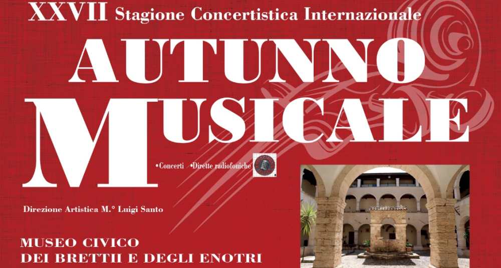 Cosenza, al via la XXVII stagione dell’Autunno Musicale: undici concerti al Museo dei Brettii e degli Enotri