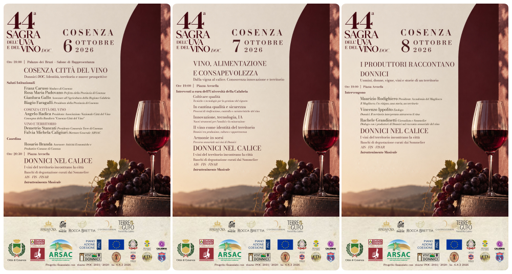 Al via il percorso verso la 44ª Sagra dell’Uva e del Vino di Donnici: Cosenza diventa “Città del Vino”