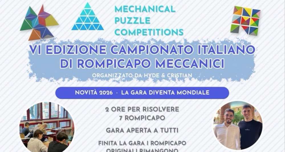 Campionato Italiano Rompicapo Meccanici 2026: il CIRM sbarca a Diamante il 28 novembre