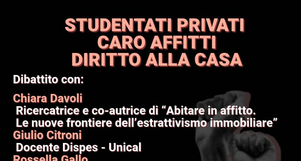 Caro affitti tra Cosenza e Rende, Rifondazione Comunista lancia il dibattito all’Unical