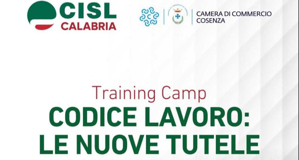 Cisl Calabria, ad Amantea il Training Camp “Codice Lavoro” su AI e tutele