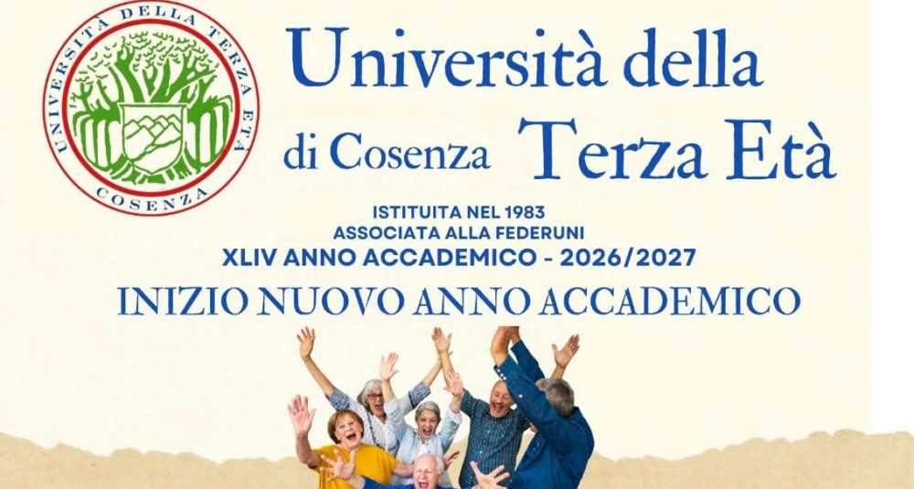 Cosenza, al via le iscrizioni all’Università della Terza Età: parte il 44° anno accademico