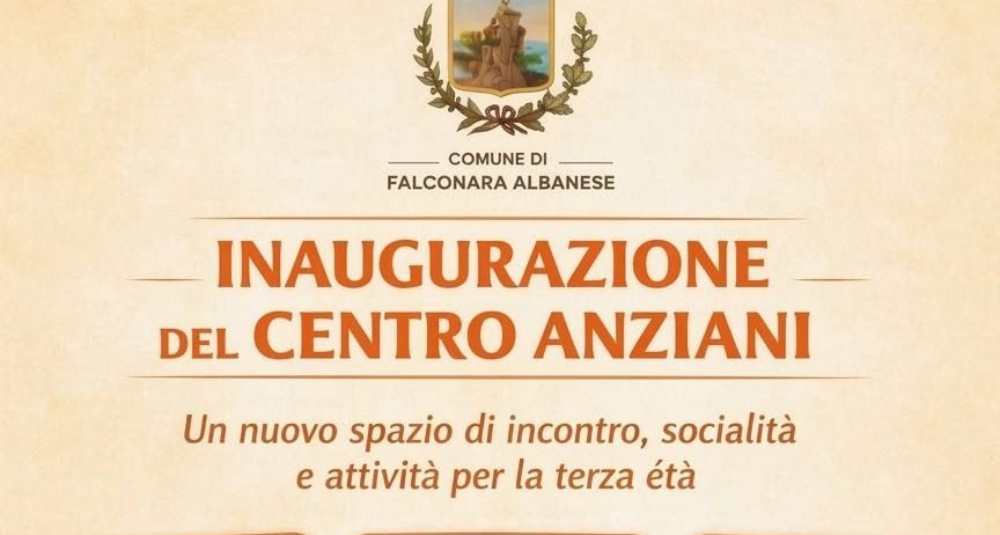 Falconara Albanese, sabato 24 ottobre si inaugura il Centro Anziani: in Piazza del Popolo un presidio per la socialità ed il dialogo generazionale