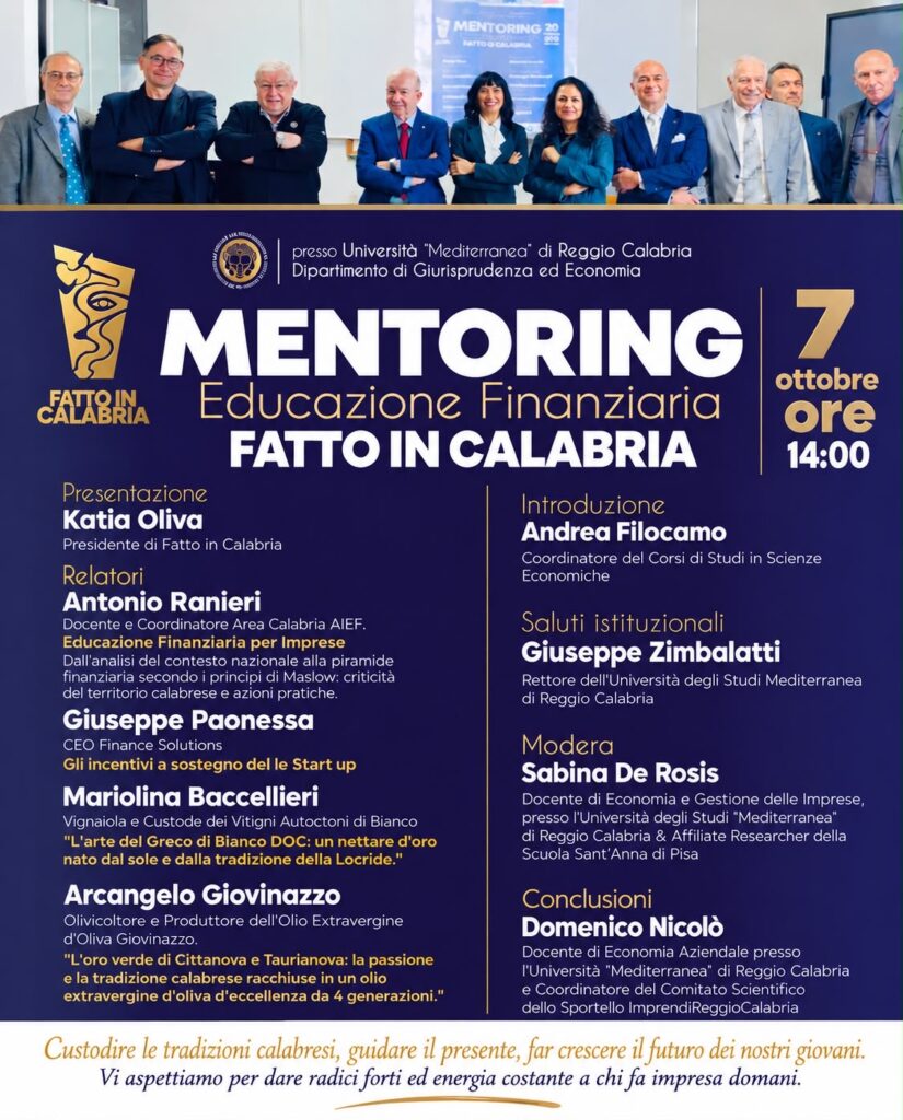 Fatto in Calabria Mentoring 7 ottobre 2026 Reggio Calabria