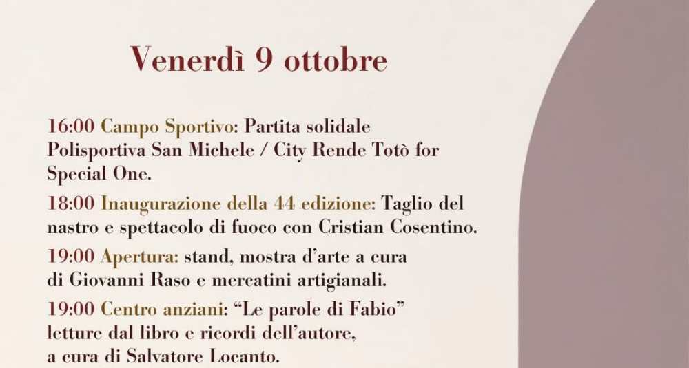 La Festa dell’Uva torna a casa: domani a Donnici il taglio del nastro della 44ª edizione