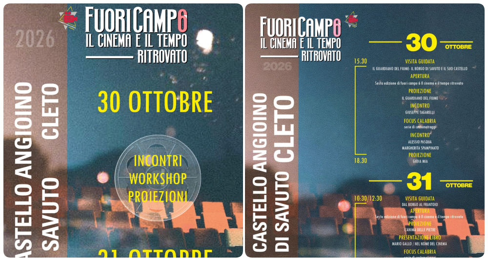 Il grande cinema d’autore sbarca a Cleto, Rete Cinema Calabria illumina il Castello di Savuto