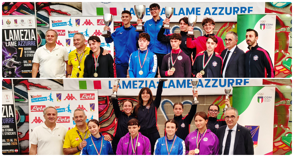 Il Club Scherma Cosenza domina a Lamezia Terme: tre vittorie regionali e 13 pass per i Nazionali
