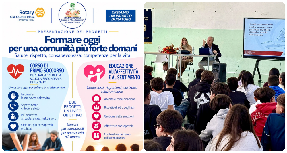 “Siete l’unica possibilità prima dei soccorsi”: il Rotary Cosenza Telesio insegna le manovre salvavita agli studenti della “Lanzino”